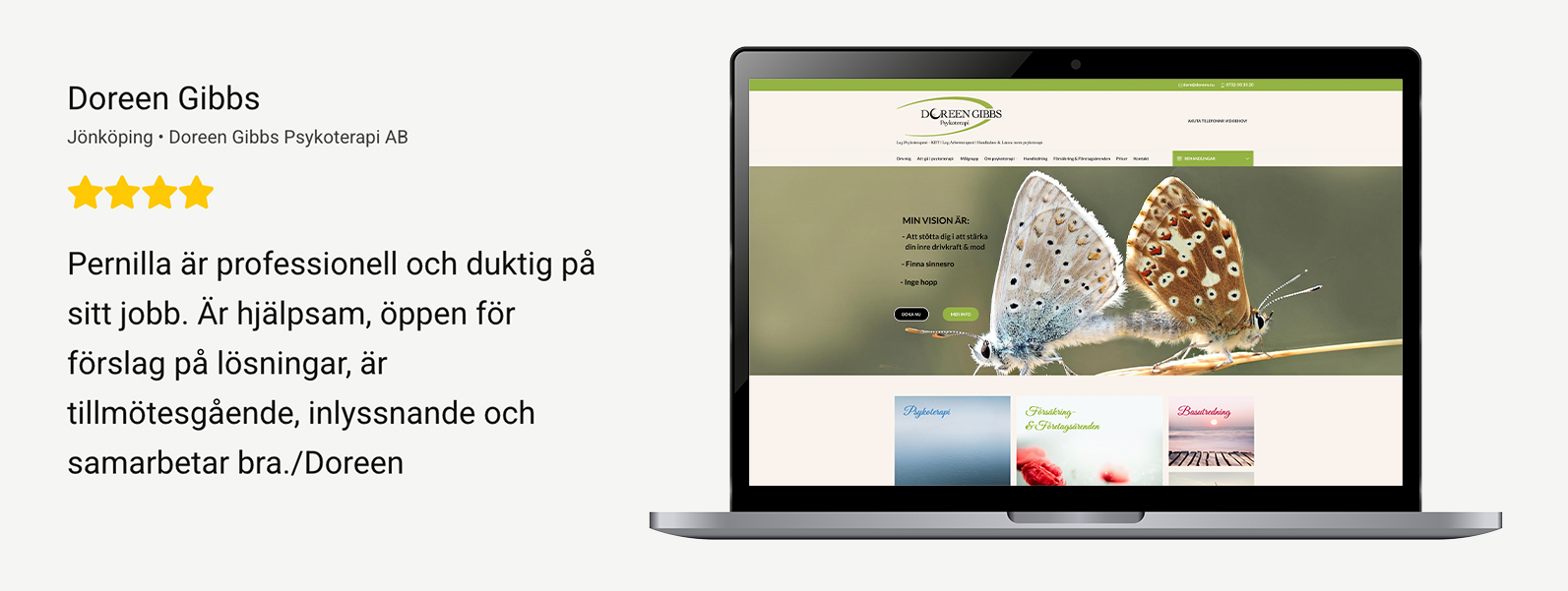 nöjd kundreferens - hemsidor